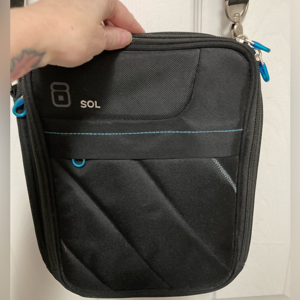 *SOL Black Quilted IPAD/Tablet Crossbody Bag